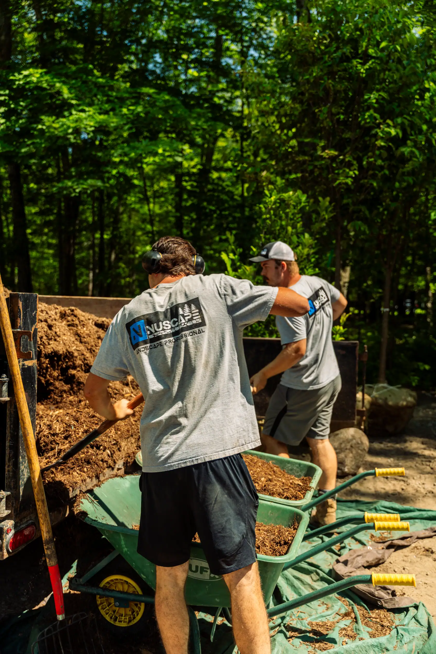 NuScape crew coordinating final planting on site